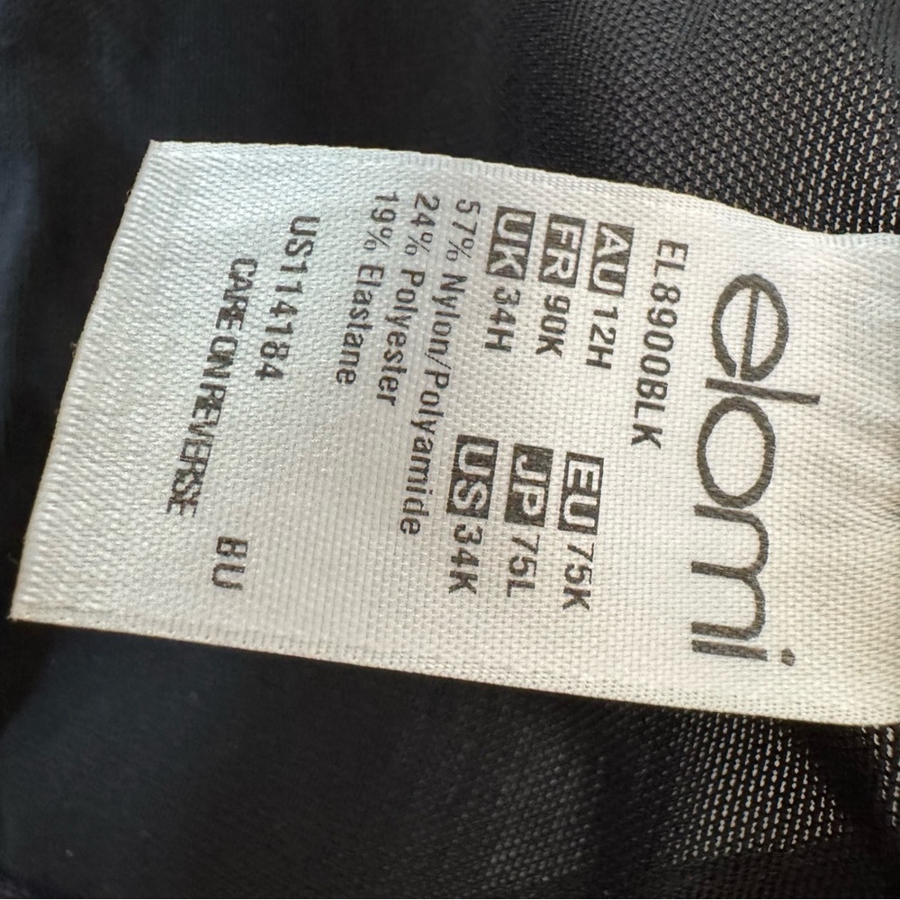 Elomi Elegant Black Sheer Bra lingerie honeymoon 34k 0011 - Picture 11 of 15